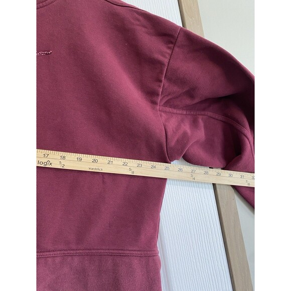 Nike sweatshirt Raised Logo Oversized Cropped Crewneck Burgundy Womens sz Large - Picture 8 of 8